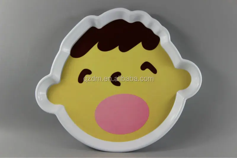 Baby Face Shaped Melamine Tray For Kids