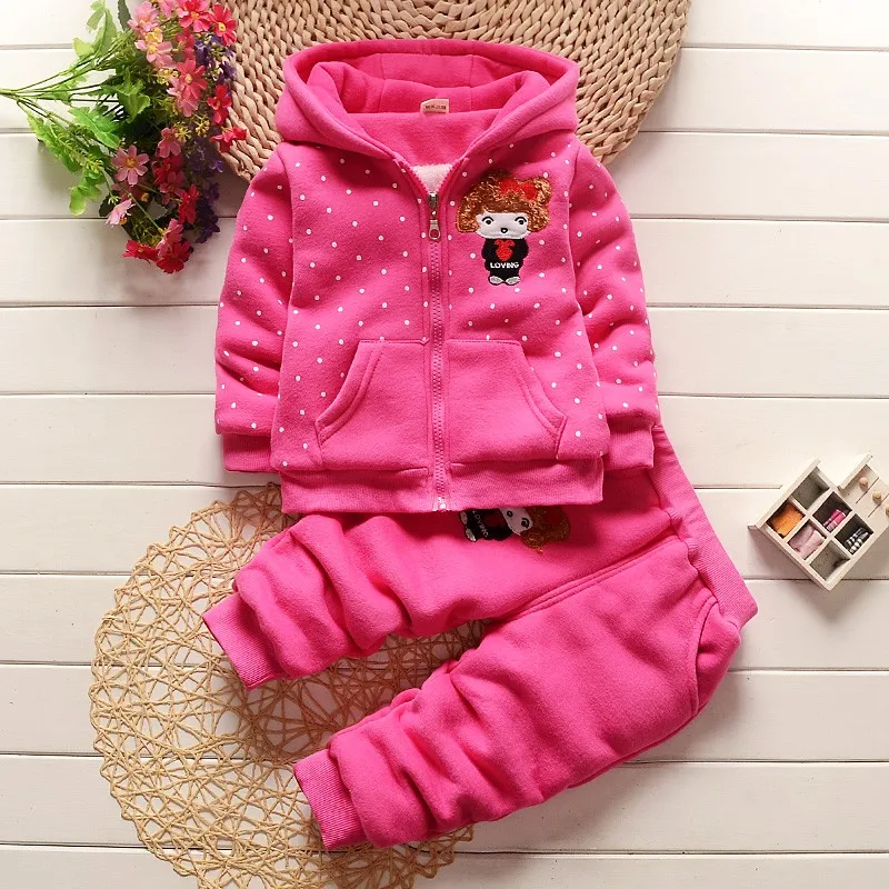 New Latest Fashion Girls Boutique Cotton Padded Winter Clothing Suit
