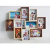 Old fashion concise style family memory wooden accept ten picture photo frame