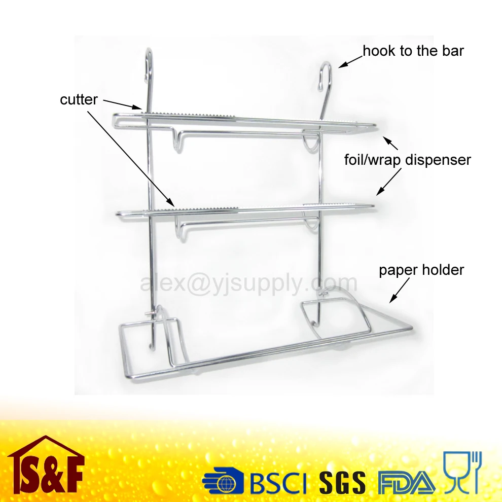 Kitchen Roll Holder Tin Foil Cling Film Paper Towel Wrap Dispenser