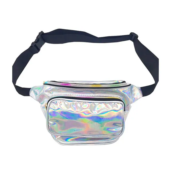 Women Hologram Laser Waist Bag Fashion Waterproof Shiny Neon Fanny Pack ...