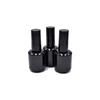 stocks cosmetic package round shape shiny black color empty nail polish bottle 15ml wholesale