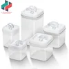 ZNK00030 Stackabke 5 Pcs Set Plastic Square Air Tight Kitchen Food Storage Containers with Easy Snap Vacuum Sealing Lock Lids