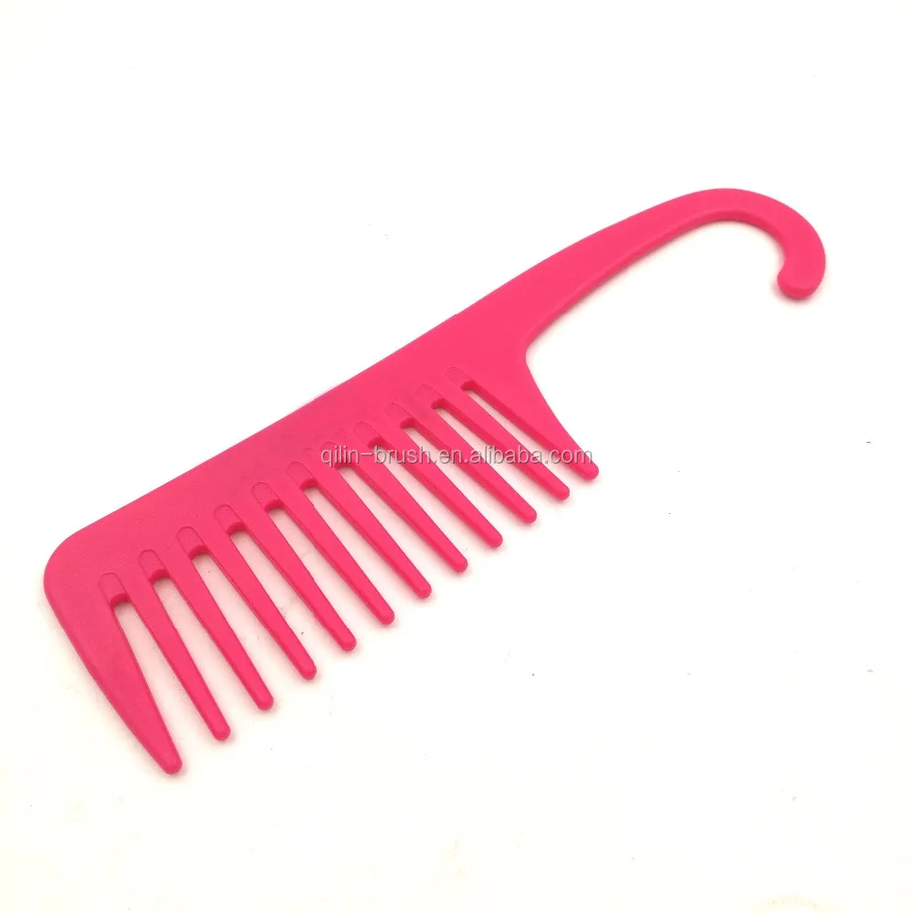 Mixed Colors Custom Logo Hanging Detangling Hair Comb Plastic Wide ...