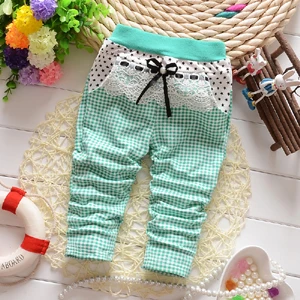 2016 Spring new Korean Infant girl covered with fine lattice Star Knitting baby trousers pants B113