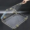 Clear Acrylic Storage Trunk Office Organizer Chest Box plexiglass lucite jewelry box with brass hinged lid clothing storage box