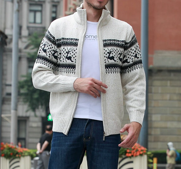 jacquard cardigan mens