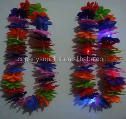 Light Up Hawaiian Lei Flowers Luau Hawaii Hula Necklace Wholesale