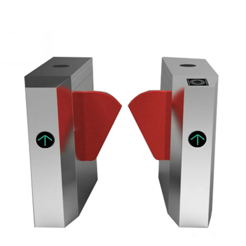 Traffic Management Access Control Flap Barrier Gate AI Smart Facial Recognition Waist Height Flap Barrier Turnstile