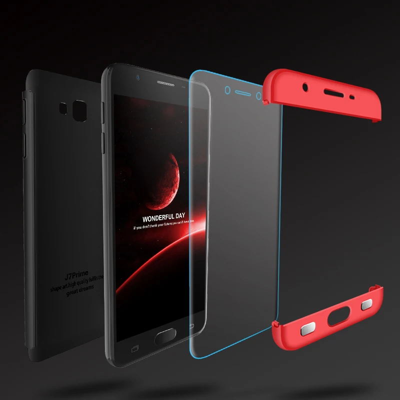 2018 hot sell 360 cover Removable 3in1 Hard PC Shield Back Cover Case for Samsung Galaxy J7 Prime phone cases