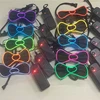 Hiphop Club NEW Fashion Items Glowing Flashing Flexible EL Wire BOW TIE LED neon BOW TIE for party Decoration
