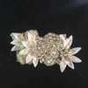 small baby shower iron on off-white petal flower encrusted headpiece patch