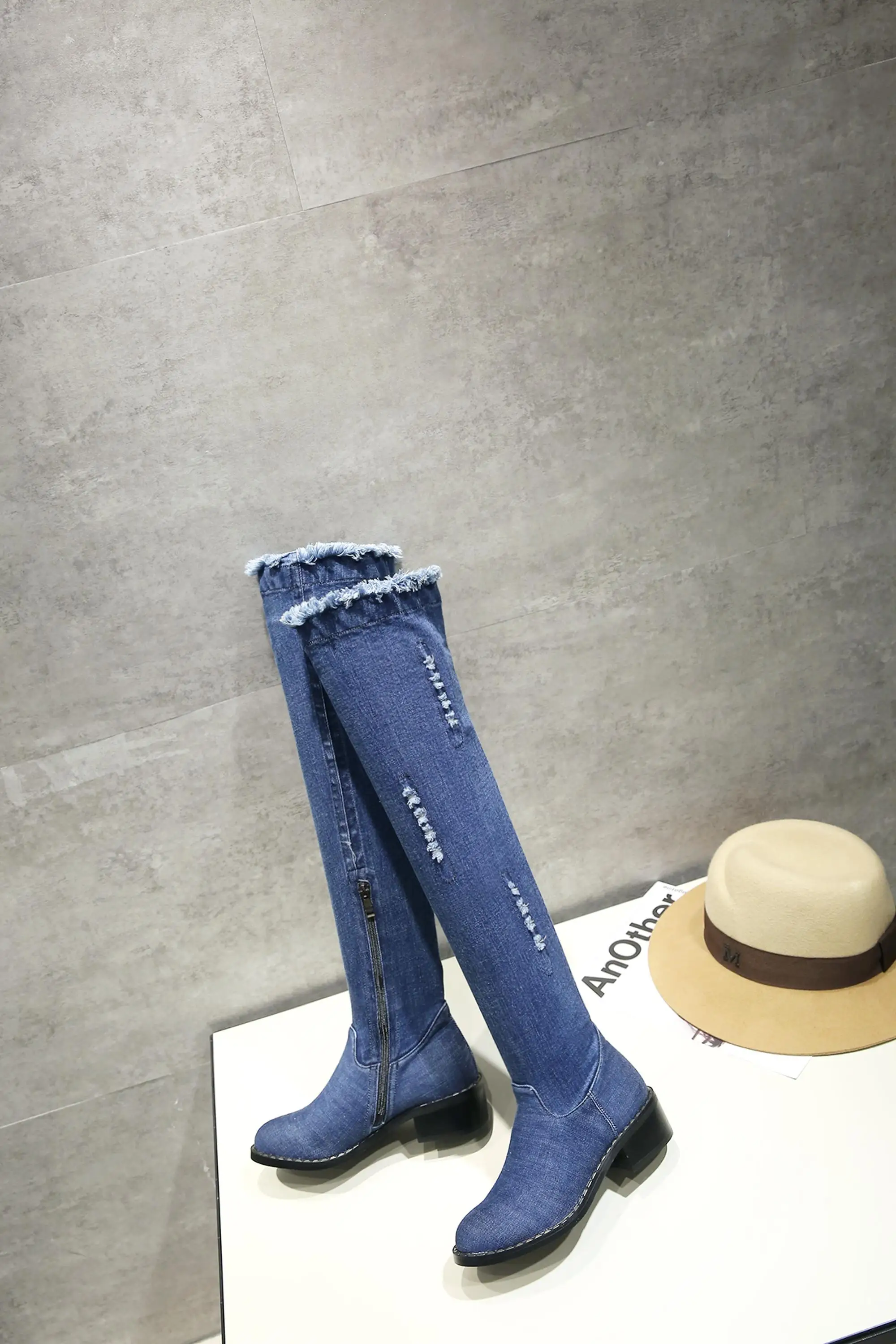 cowboy boots over knee