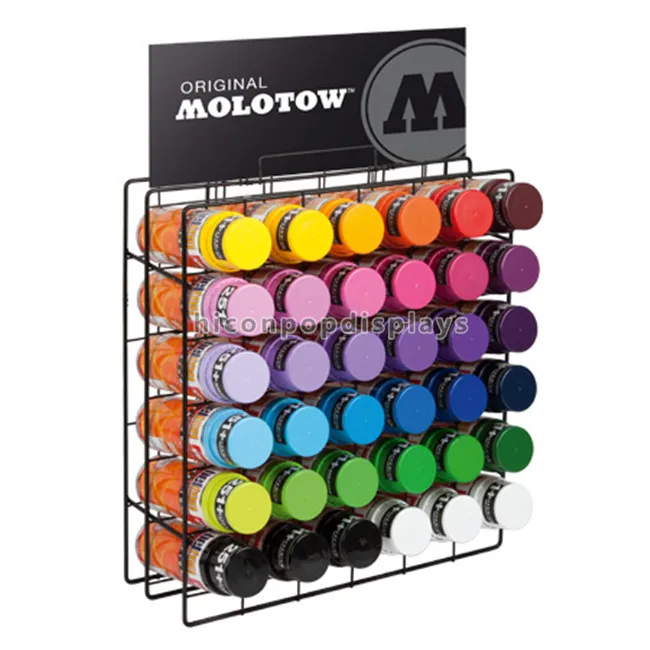 Counter Top Custom Metal Wire Display Advertising 36 Bottles Spray Hair