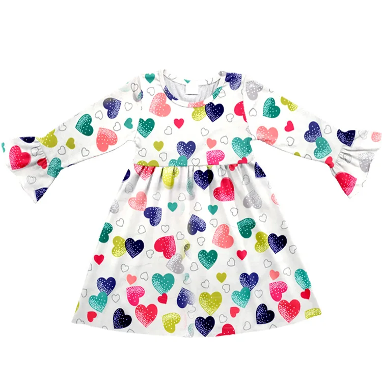 Fashion Kids Girls Dresses Baby Girls Valentine's Day Heart Printed ...