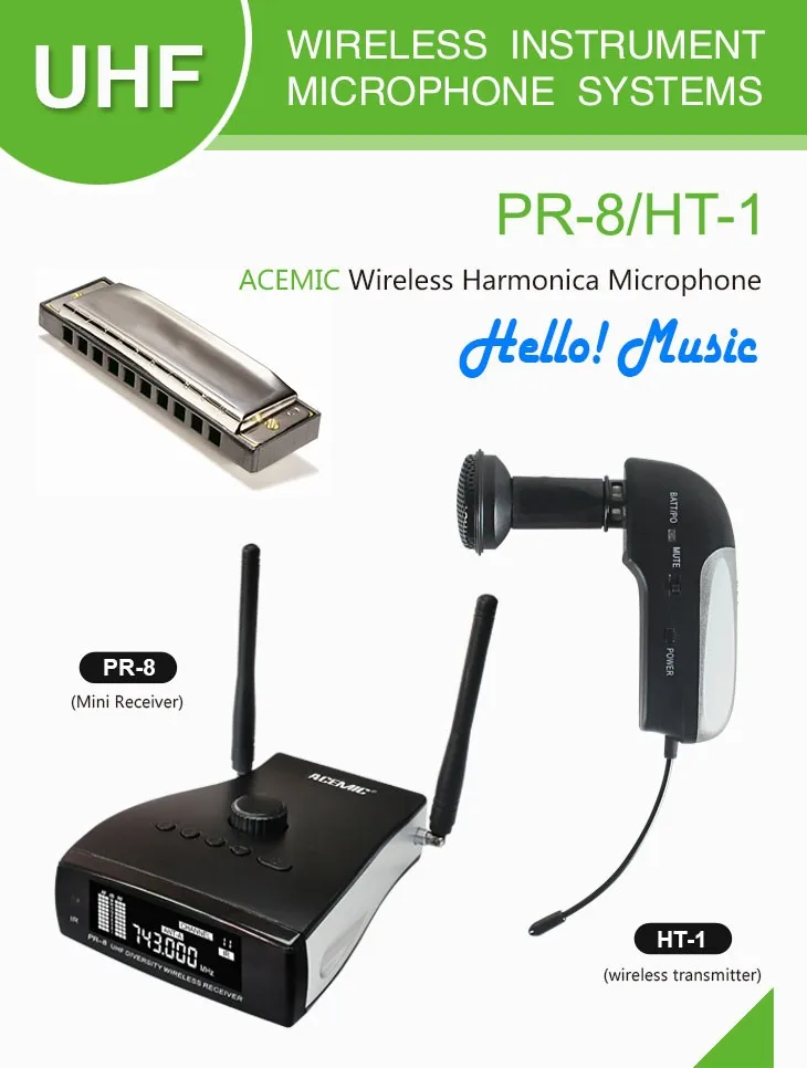Harmonica Wireless Microphone System For Harmonica Pr8 Ht1 Portable System Aluminium Packing