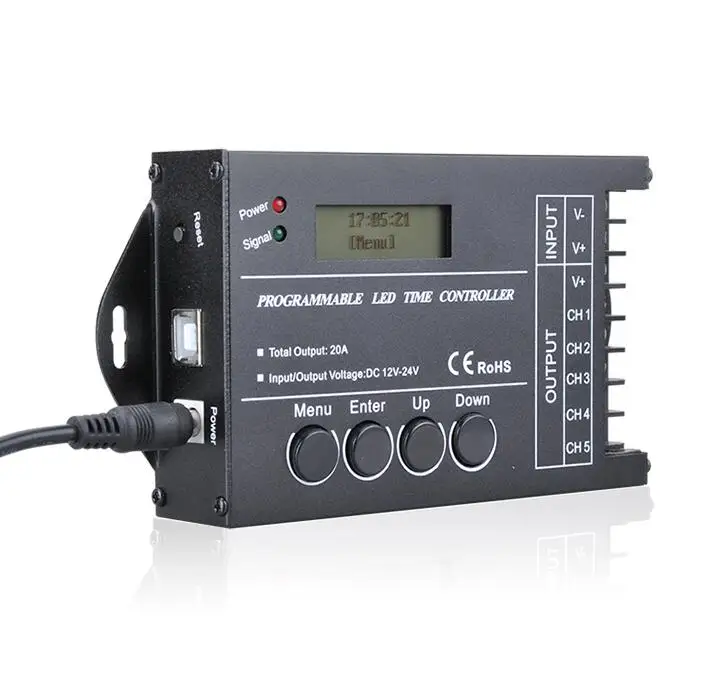 Newest DC12-24v 5 Channel tc421 programmable wifi led time controller