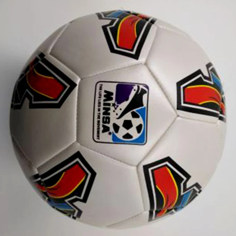 Yiwu market Wholesale price custom logo Size 5 PVC leather promotional cheap deflated soccer ball football