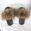 Fashion Girls Beach Slipper Real Fur Slippers for SALE/ Women Raccoon Fur Slides