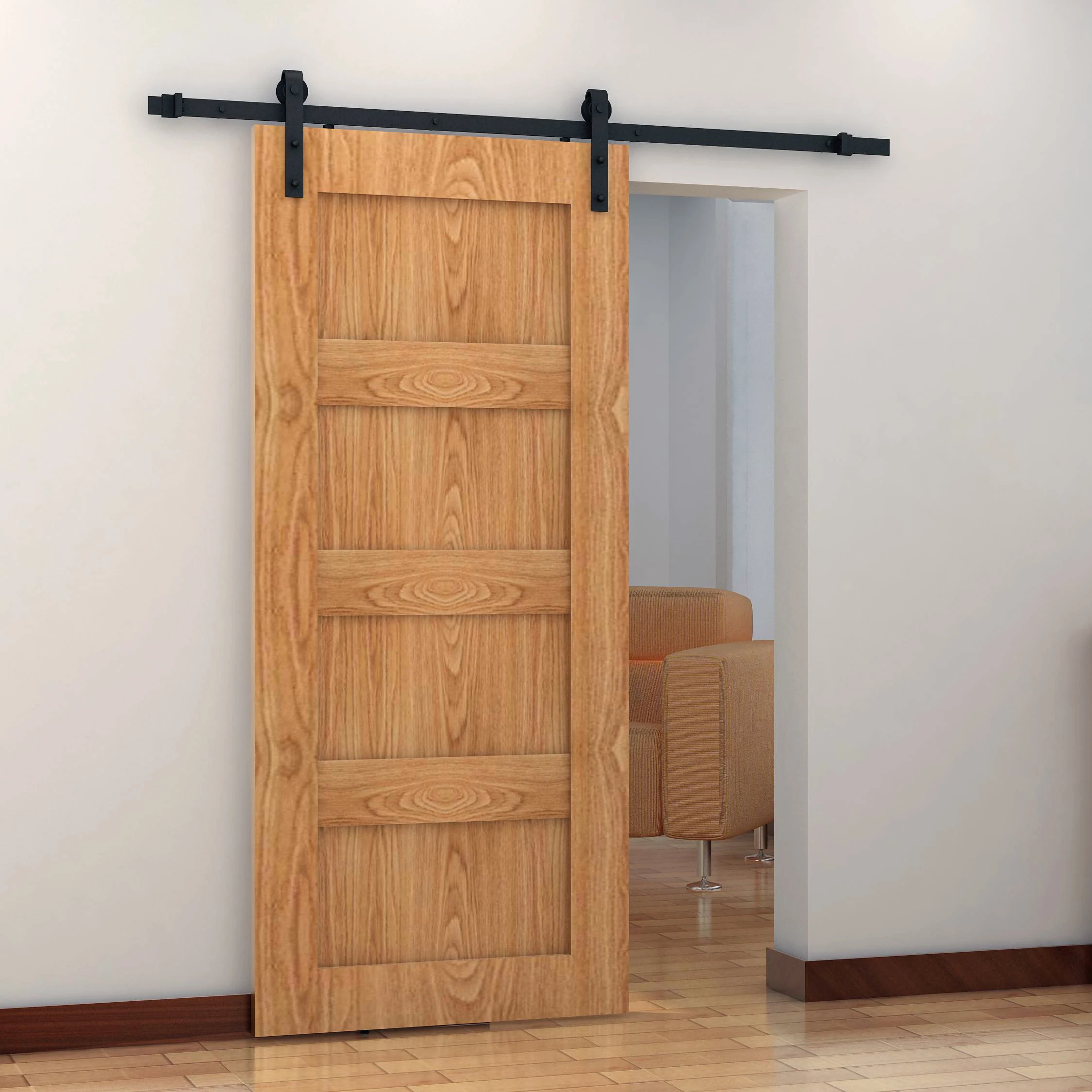 4 Panel Shaker Interior Barn Door 1 3 4 With Flat Track Door