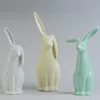 White Porcelain Easter decorations ceramic Easter rabbit with egg