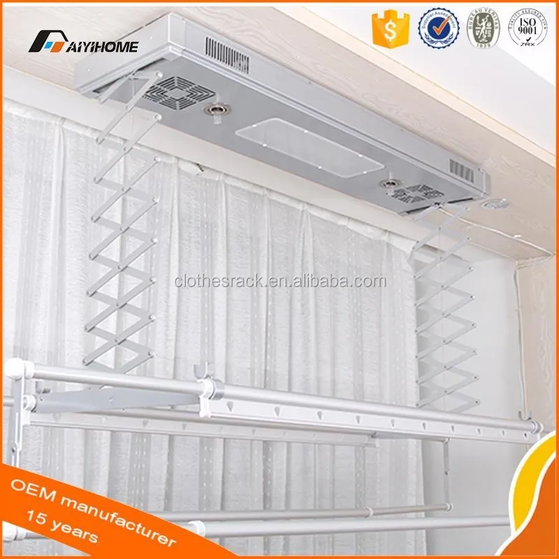 Electric Wall Mounted Folding Laundry Rack Ceiling Auto Airer