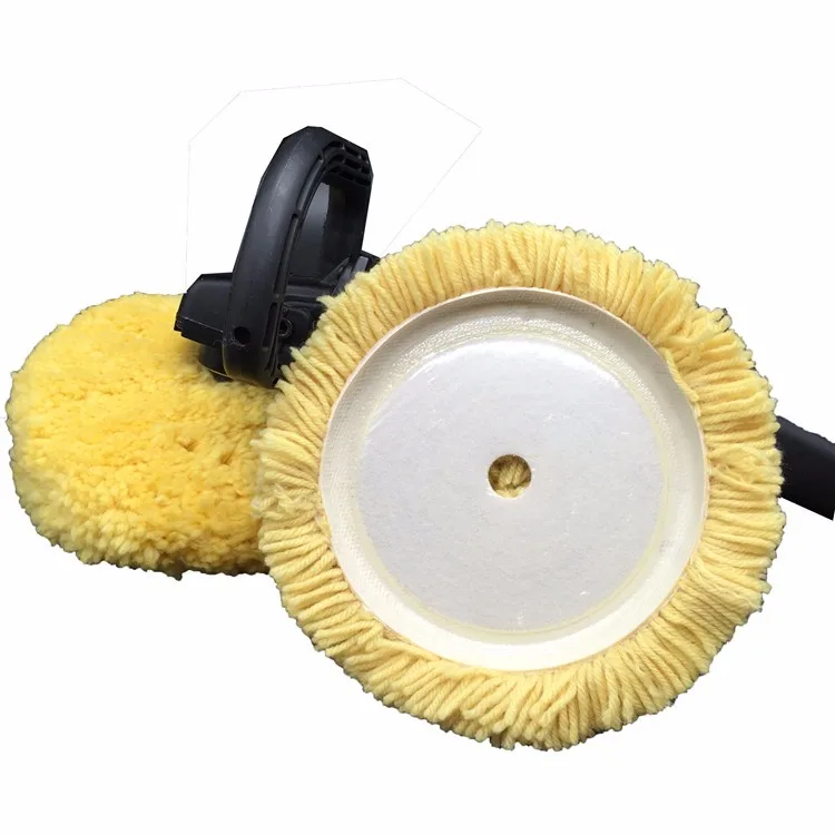 Hook And Loop Backing 7inch Car Polishing Twisted Wool Pads Buffing Pad