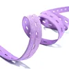 Multi color rainbow soft button hole adjustable elastic webbing band tape for baby clothes