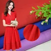 Factory price 100D mess woven four way spandex polyester stretch chiffon fabric