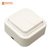 ABS panel 2 gang 1way 2gang 2 way 250V ac on off light switch eu standard surface mounted switch and socket 10a oem wall switch