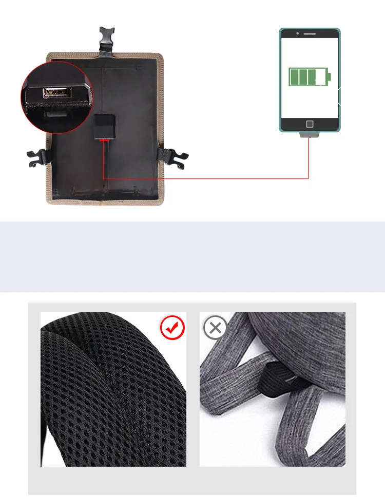 Outdoor usb solar charging backpack multi-functional fashion notebook backpack