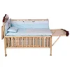 New Zealand pine wood baby bed folding cot with wheels HN817