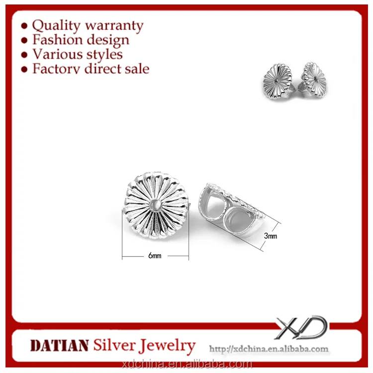 Xd P922 925 Sterling Silver Lace Earring Backs For Ear Stud Xd P922 925 Sterling Silver Lace Earring Backs For Ear Stud Plugs Whole