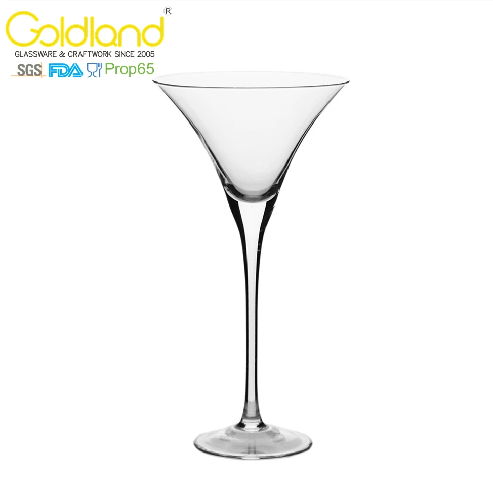Handmade Tall Martini Glass Crystal Cocktail Martini Glass Classic