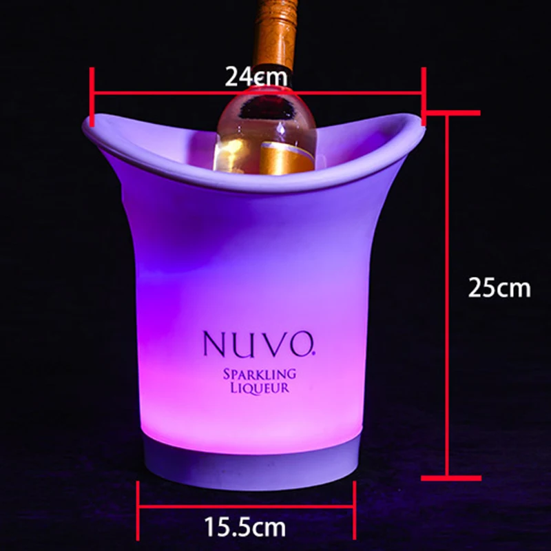 Custom Illuminated Ice Bucket Double Wall Pp Led Speaker Ice Bucket Led