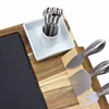 China Supplier Personalized Marble & Acacia Rectangle Plate With Knife Set
