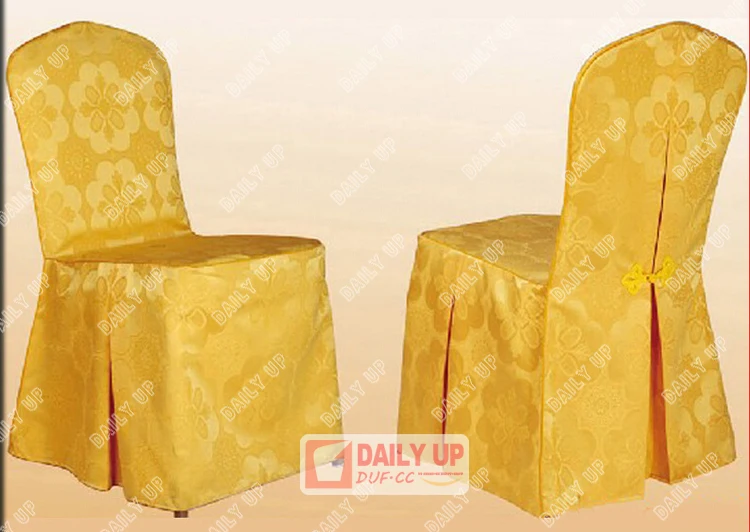 Jacquard Banquet Chair Cover for Wedding Polyester Damask Ruffled Chair Cover Hotel Polyester Stretch Chair Cover for Party Hall
