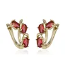 93086 xuping superstar accessories earrings, 14k gold color latest design diamond earring,ruby earrings