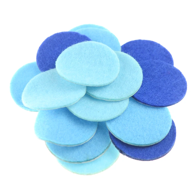 Wholesale 2'' Round Variety Colors Self Adhesive Wool Blend Acrylic