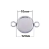 Wholesale Titanium Steel Round Double Circle Cabochon Setting for DIY Time Gem Cabochon Bracelets, Jewelry Findings Pendant