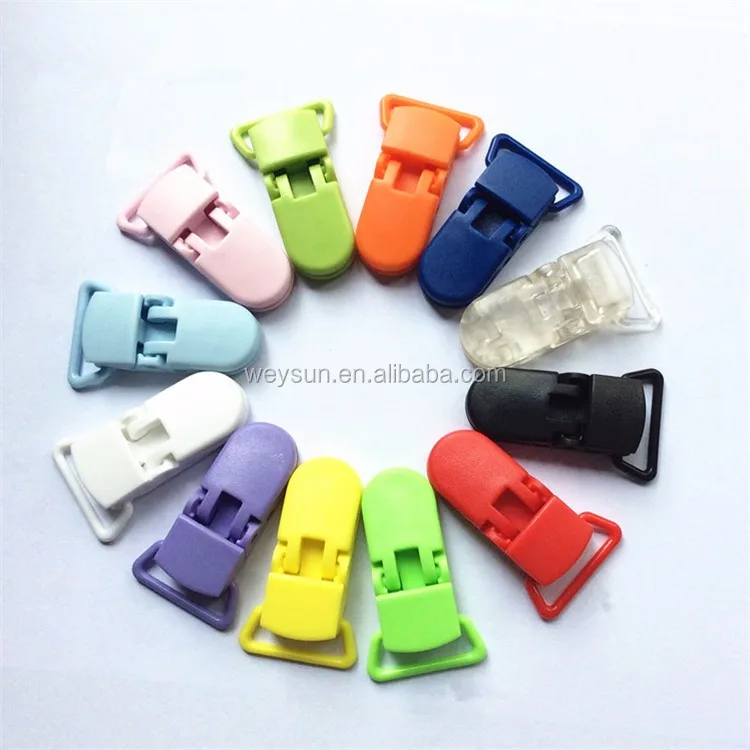 10pcs Colore Plastic Suspender Soother Pacifier Holder Dummy Clips Baby 