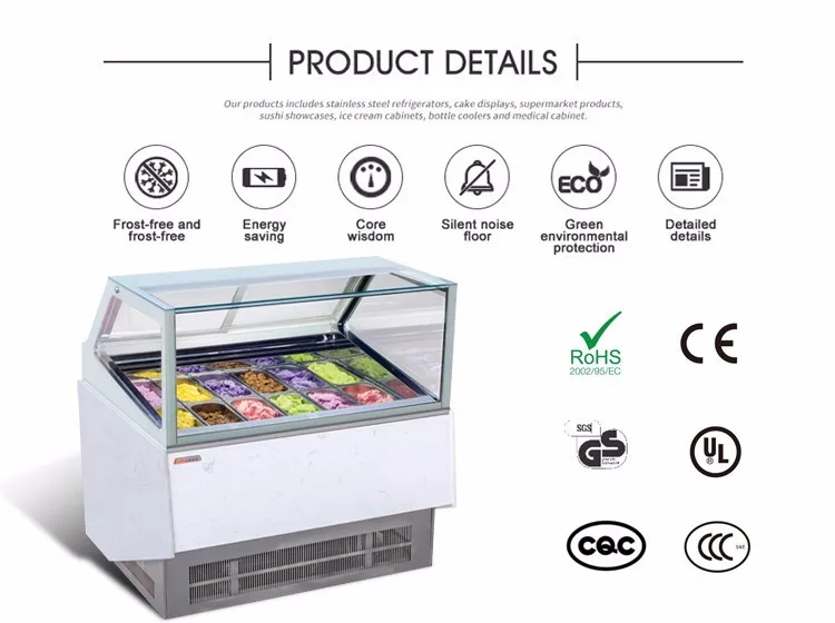 New Design Luxury Ice Cream Display Food Grade Popsicle Freezer