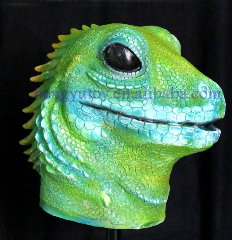 Lizard Mask Iguana Reptile Animal Halloween FULL Latex Face Head Adult Size NEW