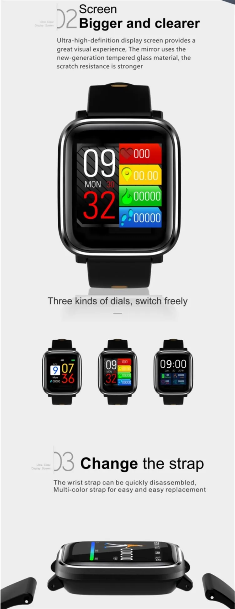 smart reminder 3d pedometer watch w5p