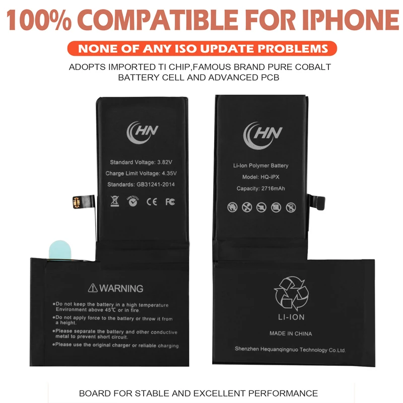 Shenzhen Wholesale Original Quality Lithium Mobile Phone Battery For iphone X Replacement Battery iPhone