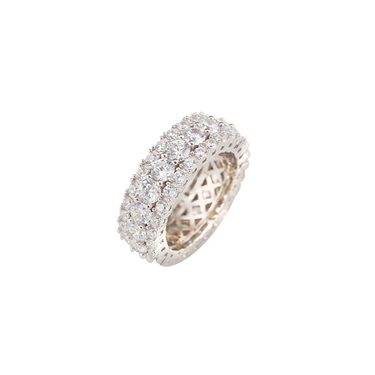 Custom White Gold Plated AAA CZ Diamond Wedding Engagement Ring