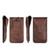 Leather Waist Bag With Belt Hook Slim Hip Bum Bag Universal Pouch Case for Mobile Phones