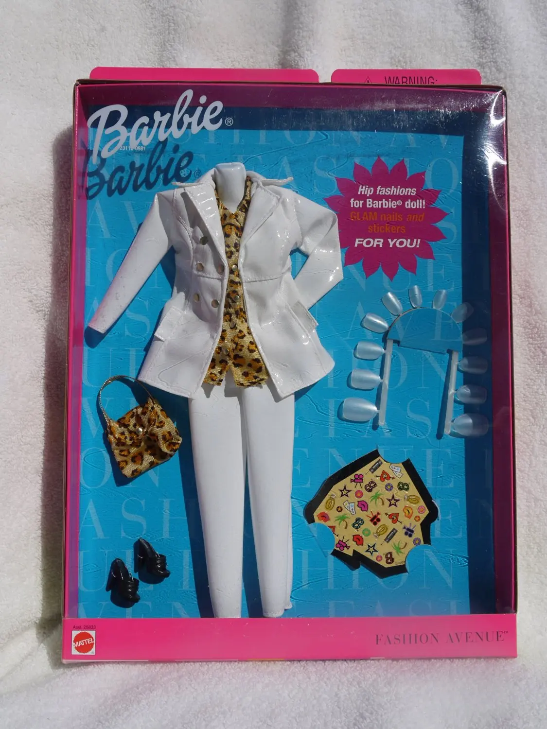 Buy Barbie Fashion Avenue White Vinyl Two Pc Suit with Leopard Blouse