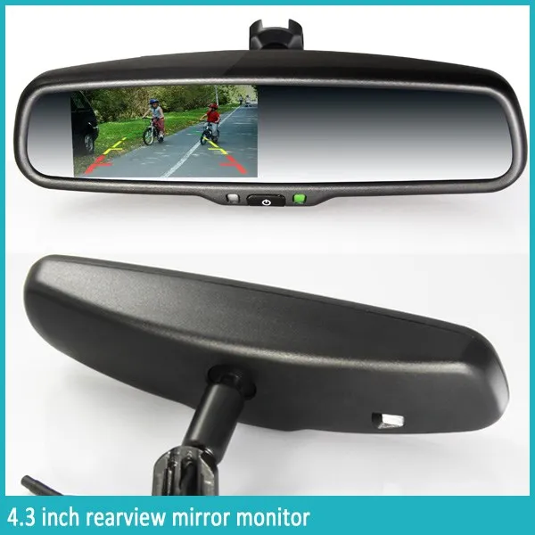 High Brightness Display Screen 4.3inch Car Rearview Mirror Monitor With