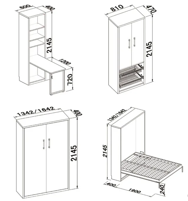 Modren Bedroom Furniture Murphy bed & Hidden wall bed